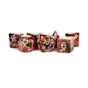 Eternal Fire - Polyhedral Resin 16mm - Rollespils Terning Sæt - Metallic Dice Games